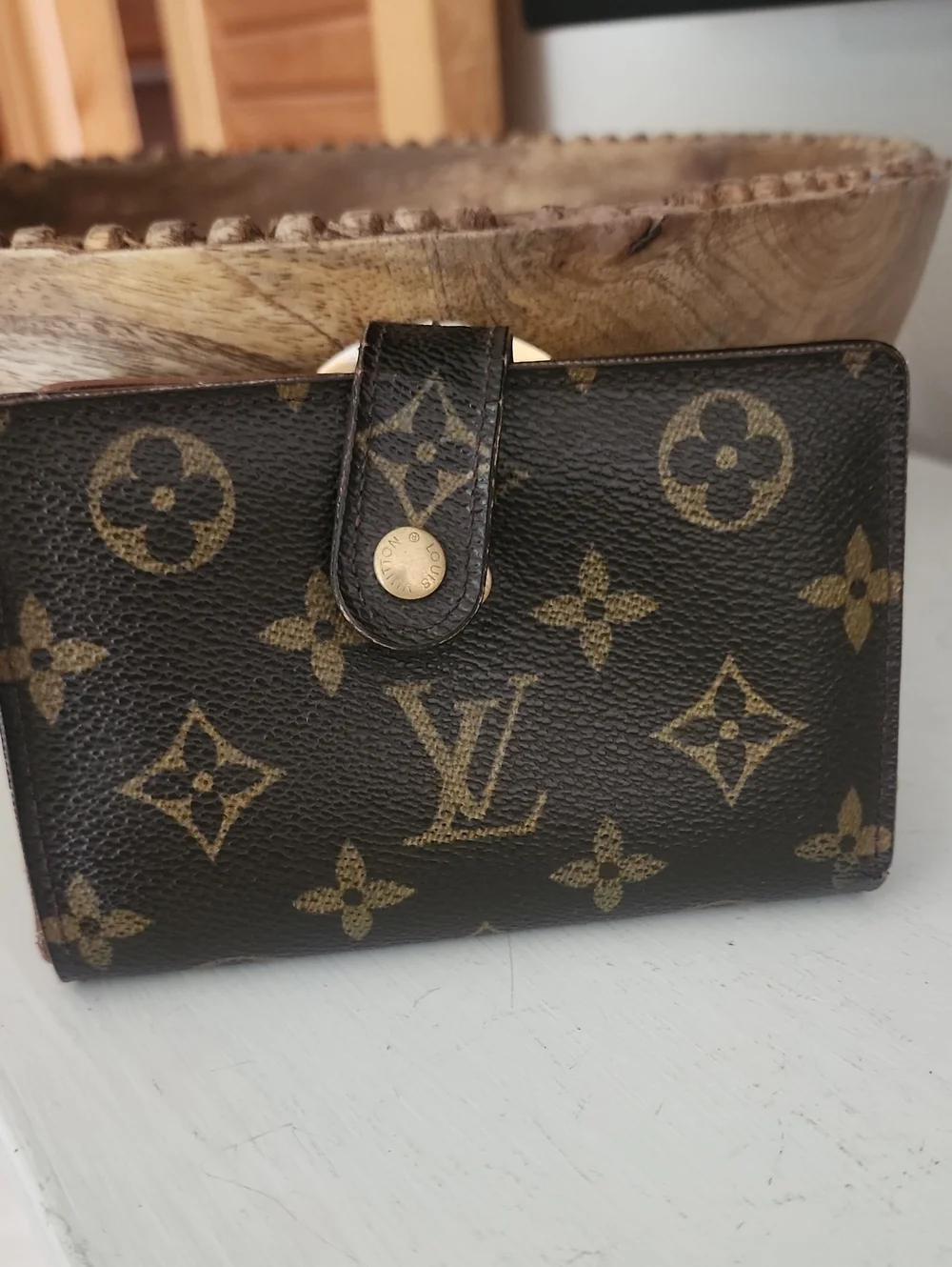 Louis Vuitton Monogram Canvas Snap Wallet - Dark Brown & Gold